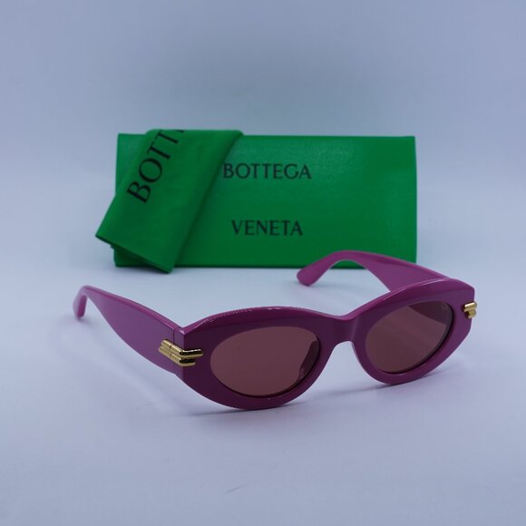 Bottega Veneta BV1322S 004 Cat Eye Sunglasses - Shiny Fuchsia/Red - Picture 1 of 10